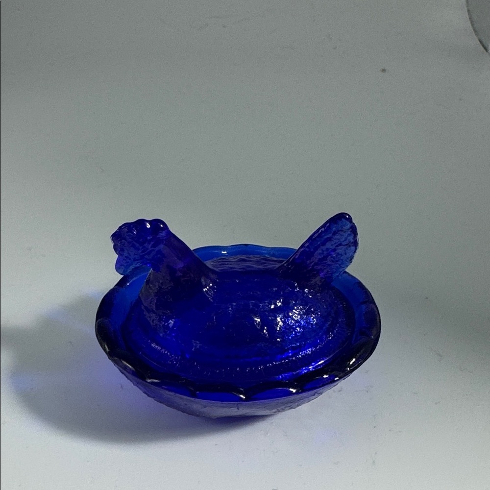 Mini Hen on Nest Cobalt Blue